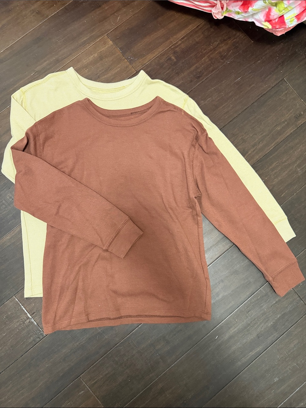 Old Navy Long Sleeve Shirts - Rust and Cream